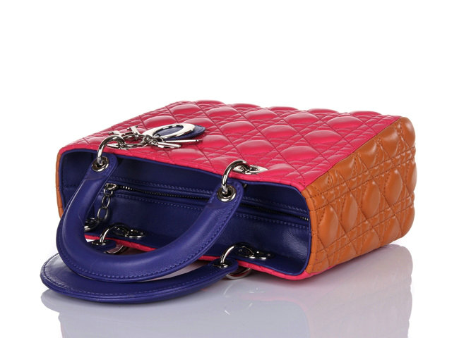 lady dior lambskin leather bag 6322 rosered&orange